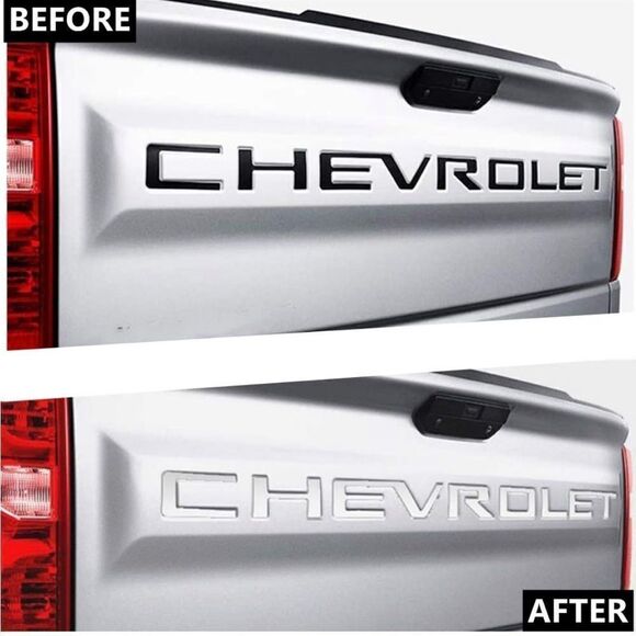 Chevrolet Tailgate Insert Letters 3D Black 2019-2023 Silverado NWT - Picture 6 of 10
